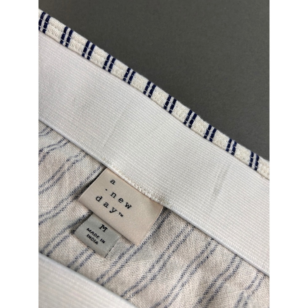 A New Day Womens Blue White Striped Linen Blend Maxi Skirt Size M NWT - Picture 5 of 9